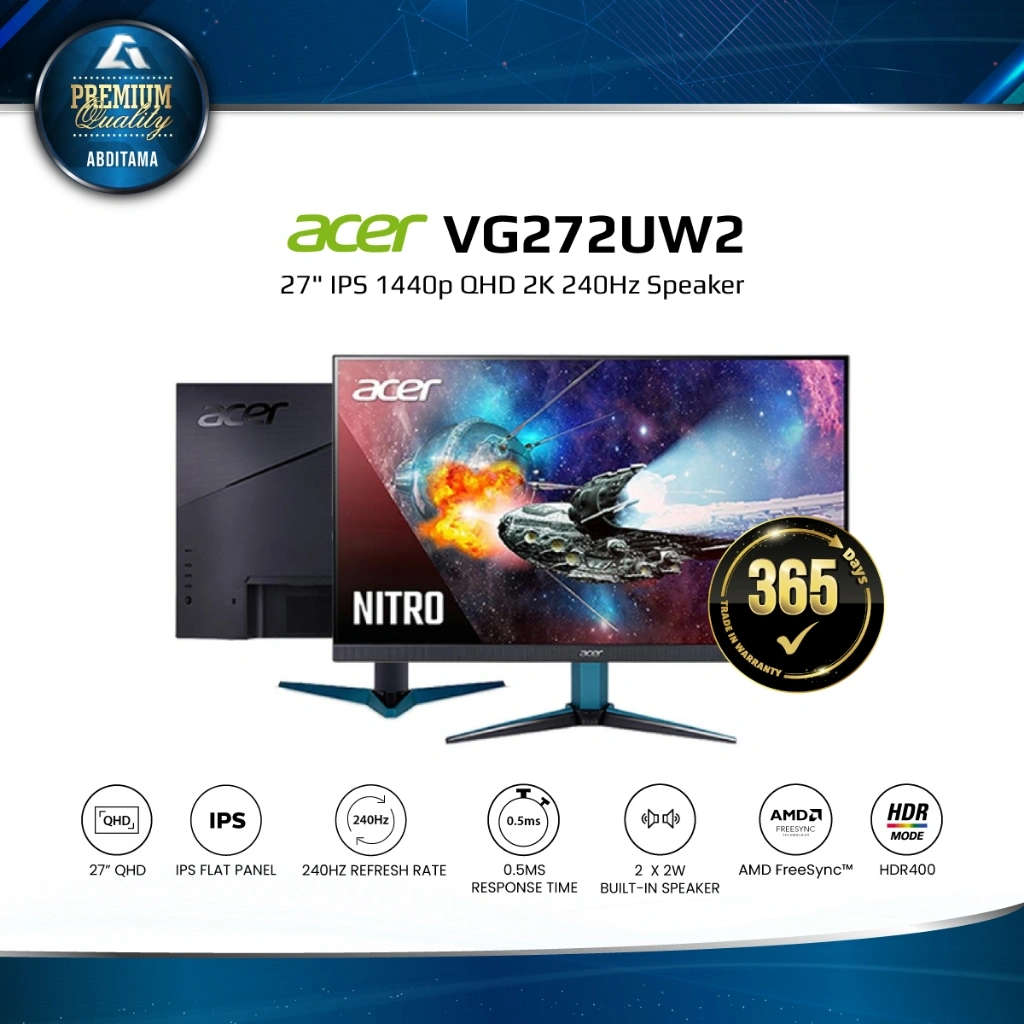 ACER Nitro VG272UW2 240Hz | XV270U Z1 Ergo 270Hz OC 27" IPS QHD 1ms 99% sRGB HDMIx2 DPx1 Speaker