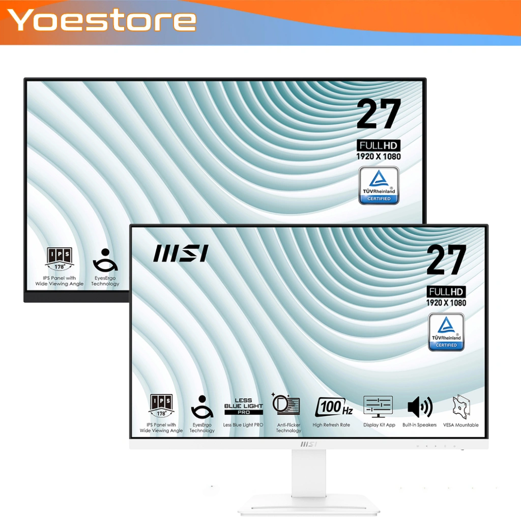 Monitor MSI LED IPS PRO MP273A BLACK | MP273AW WHITE - Full HD 27" Inch 100hz SPEAKER