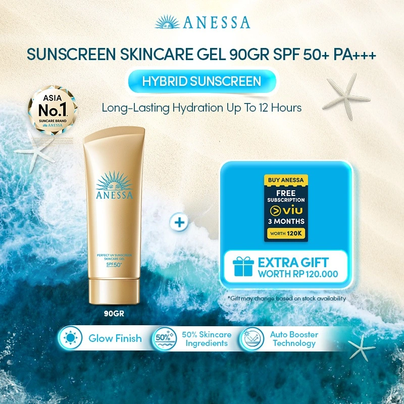 Anessa - Perfect UV Sunscreen Skincare Gel SPF 50+ PA++++ 90gr - Sunscreen Kulit Normal/Kering