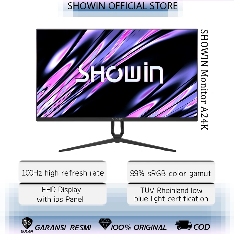 Showin Monitor 20Inch 24 Inch 27Inch Panel IPS 180Hz/100Hz HDMI / VGA 1080P Monitor Gaming PS Garansi 3 Tahun