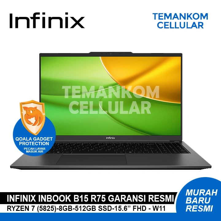 LAPTOP INFINIX XBOOK B15 RYZEN 7 5825 RAM 8GB SSD 512GB 15.6 FHD IPS Windows 11 GARANSI RESMI