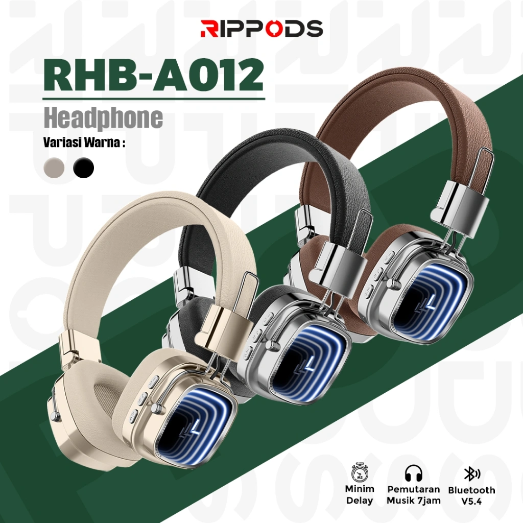 Rippods Headset Bluetooth Super Bass RGB Lighting Wireless Headphone Bluetooth V5.4 Gaming Headset