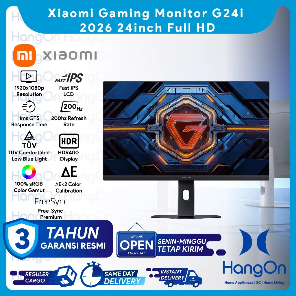 Xiaomi G24i 2026 Monitor Gaming 23.8 Inch | HDR 400 Display | Faster Refresh Rate 200Hz | Fast IPS FHD Resolution | 24inch Full HD 1080P | 1ms GTG Response Time | Freesync Premium Free-Sync | TUV Comfortable Low Blue Light