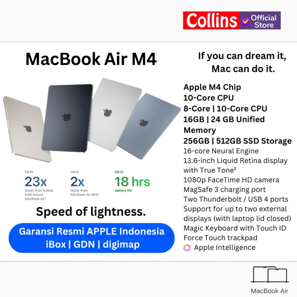 IBOX APPLE MACBOOK AIR 13 M4 10C GPU 24GB 512GB 10C CPU