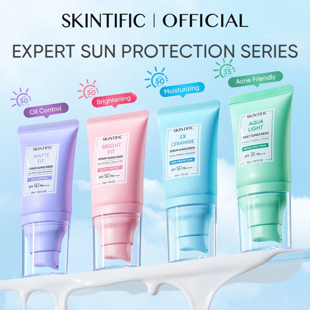 [SKINTIFIC] SPF50+ PA++++ Sunscreen Collection | Matte Fit Serum / Bright Fit / 5X Ceramide Serum Sunscreen / Aqua Light Daily Sunscreen / Light Serum Brightening Sunscreen | Oil Control Cepat Menyerap Fast-Absorbing Melembapkan
