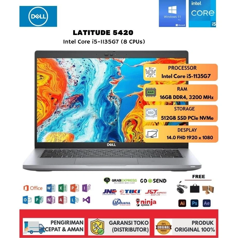 Laptop Dell Latitude 5420 i7 GEN 11 INTEL IRIS XE RAM 16GB/SSD 1TB FULLSET