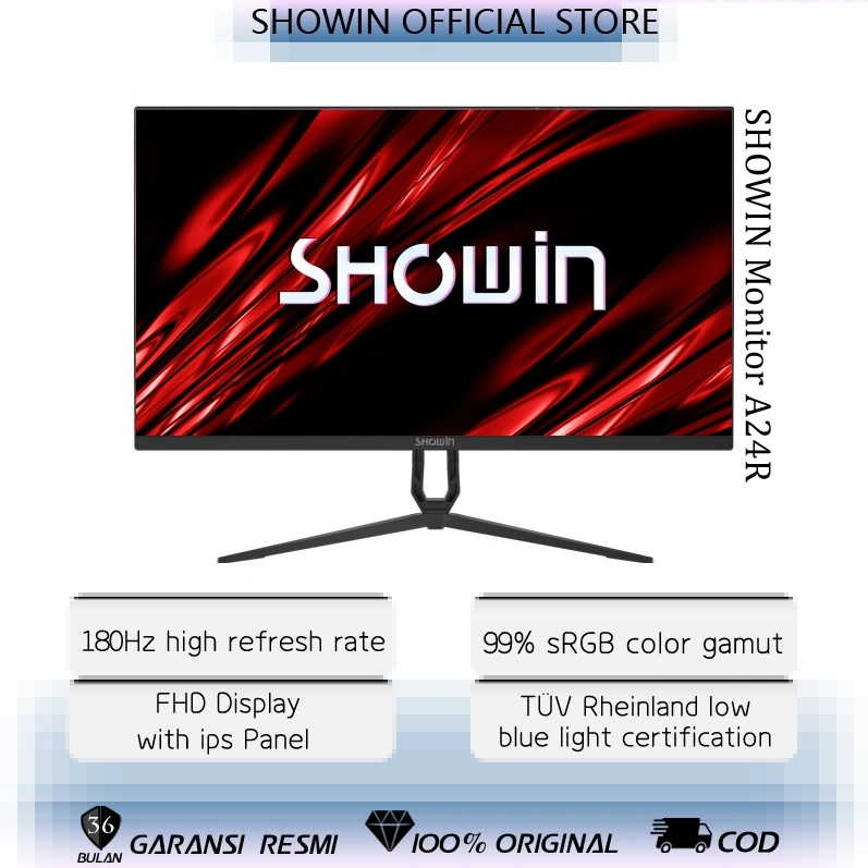 Showin 24 Inch 27 Inch Monitor 180Hz/100Hz Panel IPS HDMI / VGA Monitor Gaming Garansi 3 Tahun Official Store 1ms PS3/PS4