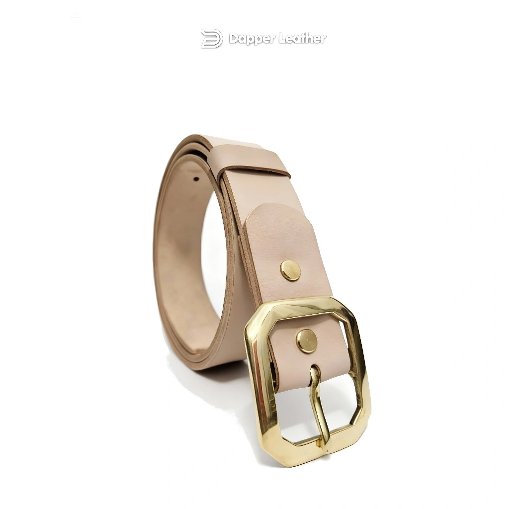 Ikat Pinggang Sabuk Kulit Natural Vegtan Leather Belt Gesper BV101 Dapper Leather