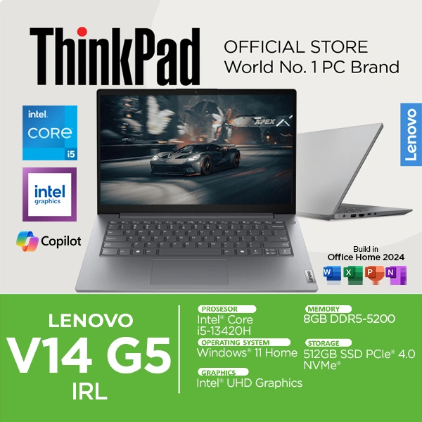 Lenovo V14 Gen 5 Core I5 13420H 8GB 512SSD Windows 11 Office 14 inch FHD IPS Laptop Intel 7GID