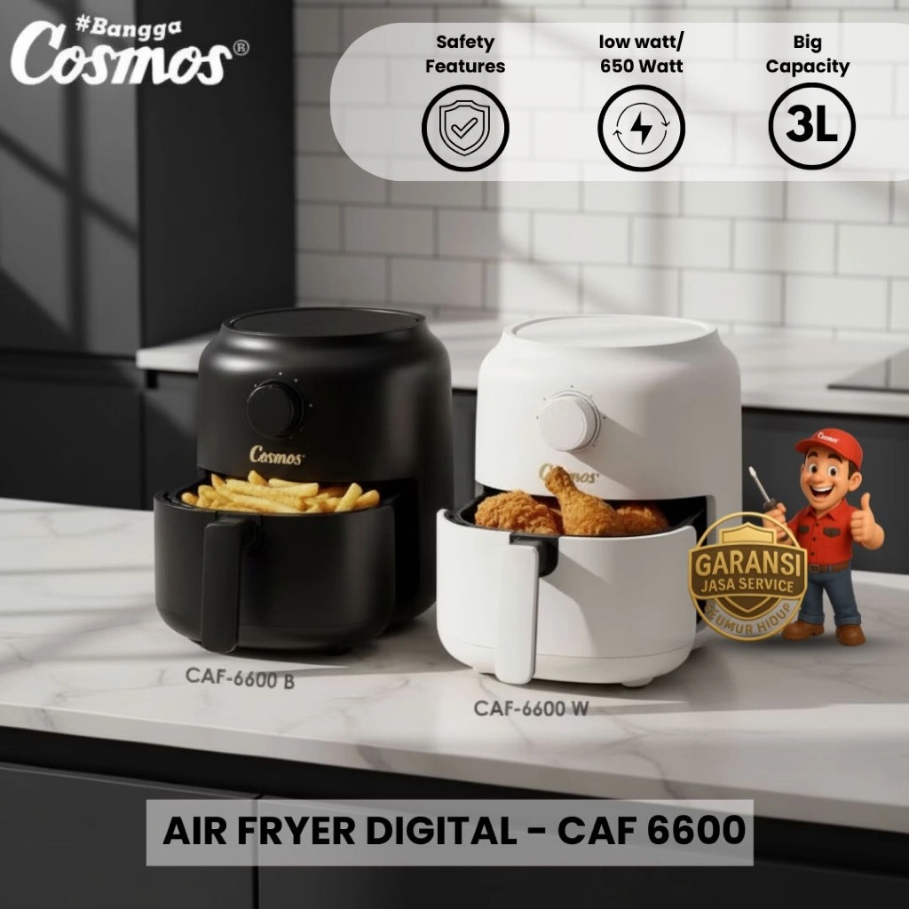 Cosmos Air Fryer CAF-6600 Vanila Series - 3L
