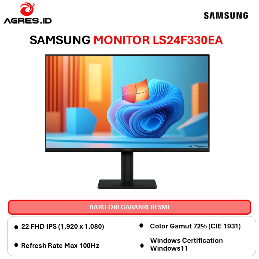 SAMSUNG MONITOR 24 INCH ESSENTIAL LS24F330EA S33F FHD 1080P 5MS 100Hz