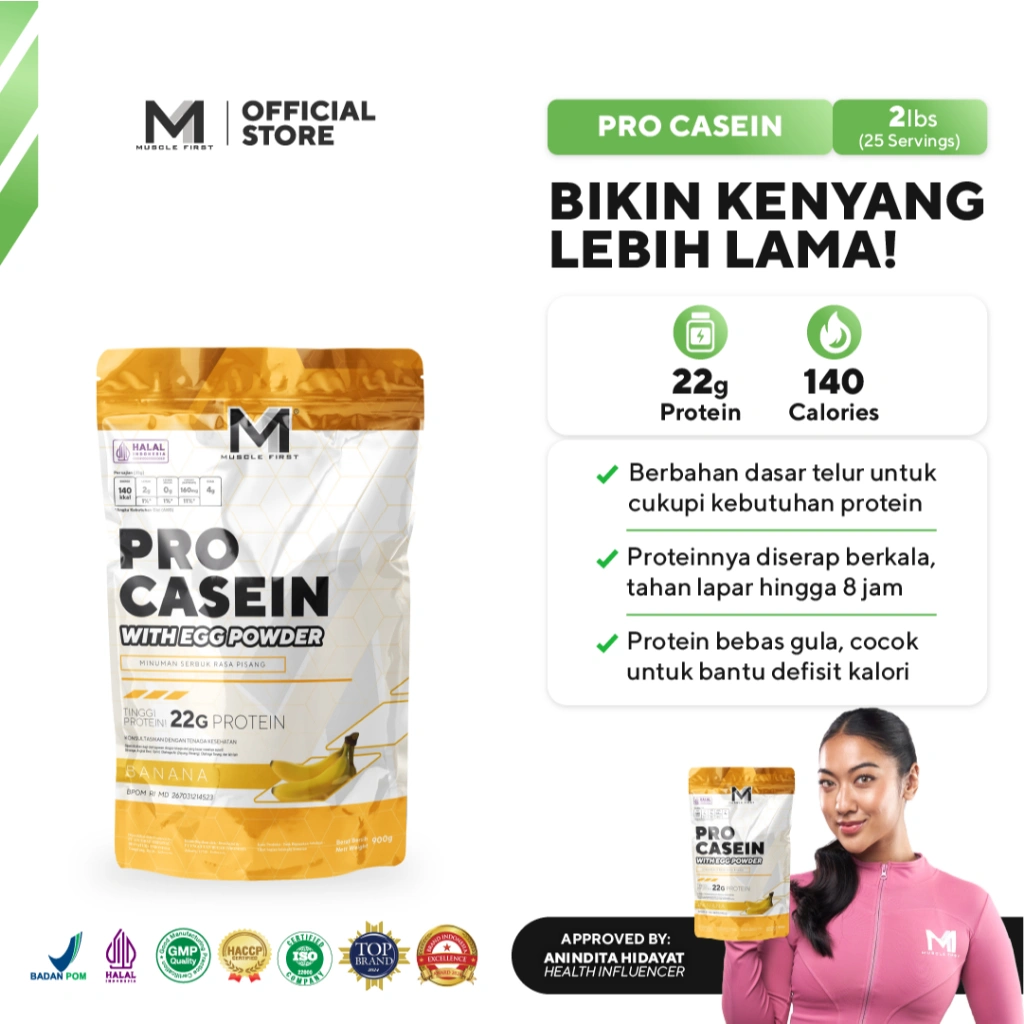 MUSCLE FIRST Pro Casein 2lbs/900gr - Whey Protein Suplemen Fitness
