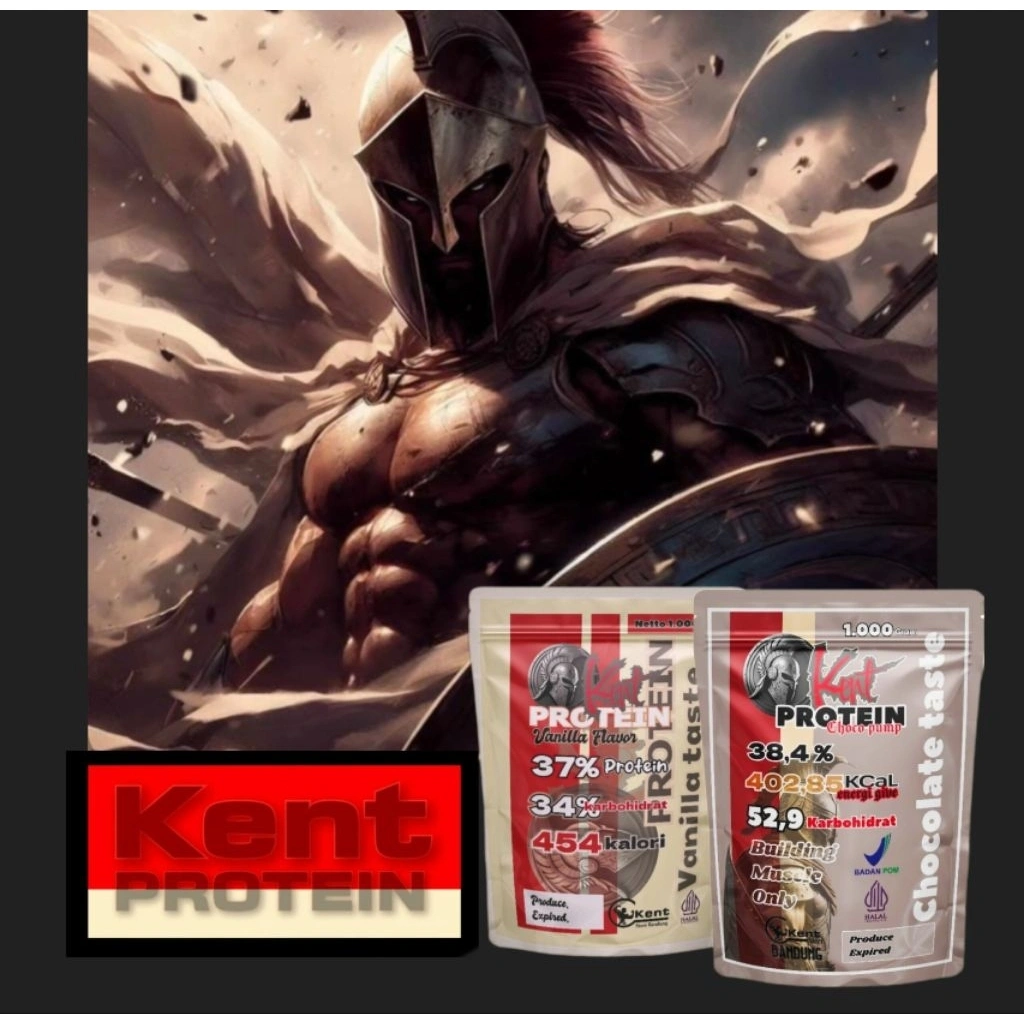 Whey Kent Protein Bubuk Kedelai 1000 Gram Varian Rasa Choco Pump-Vanilla Untuk Menambah Masa Otot dan Protein Harian