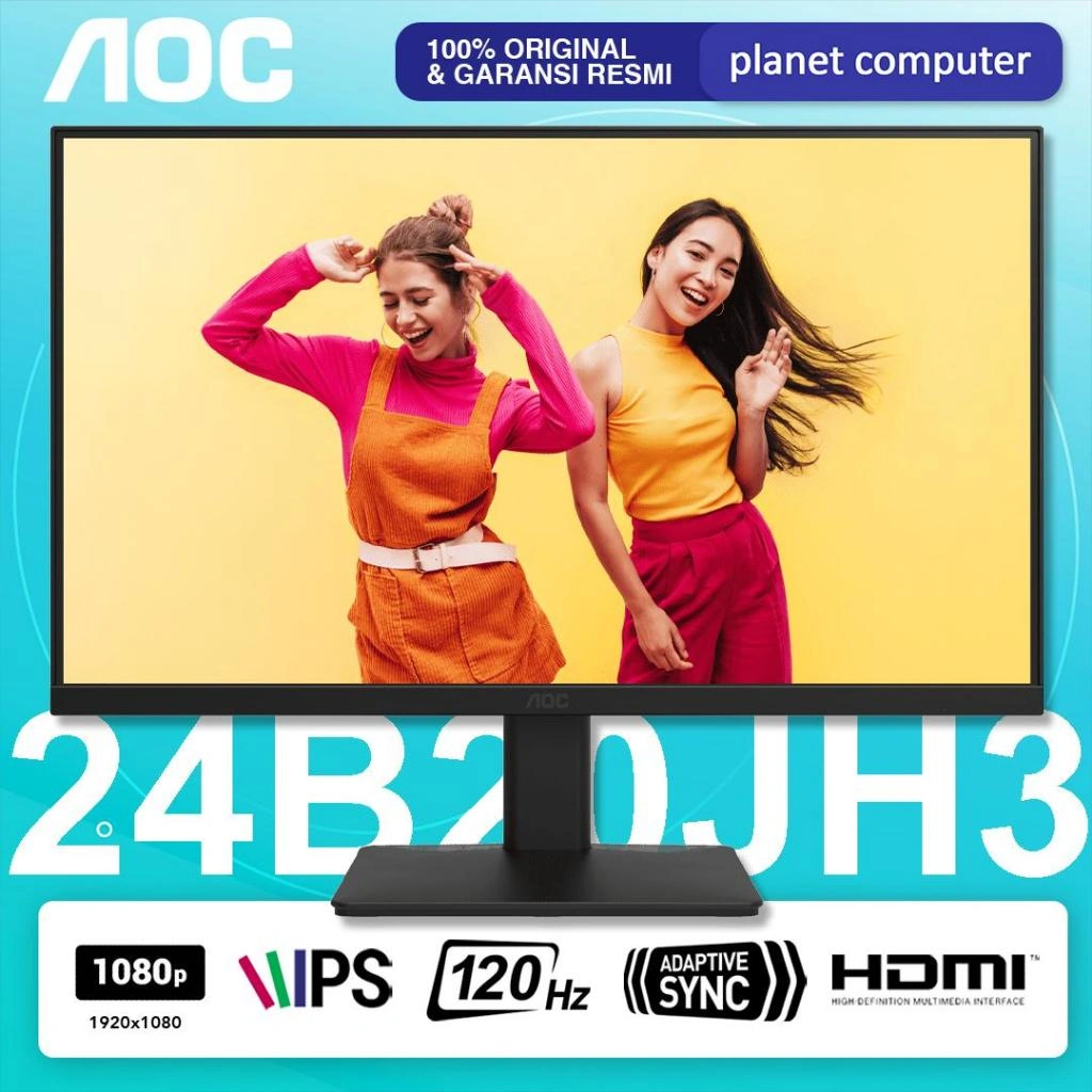 AOC 24B20JH3 Monitor LED 24" IPS 1080p FHD 120Hz 1ms Vesa Fameless