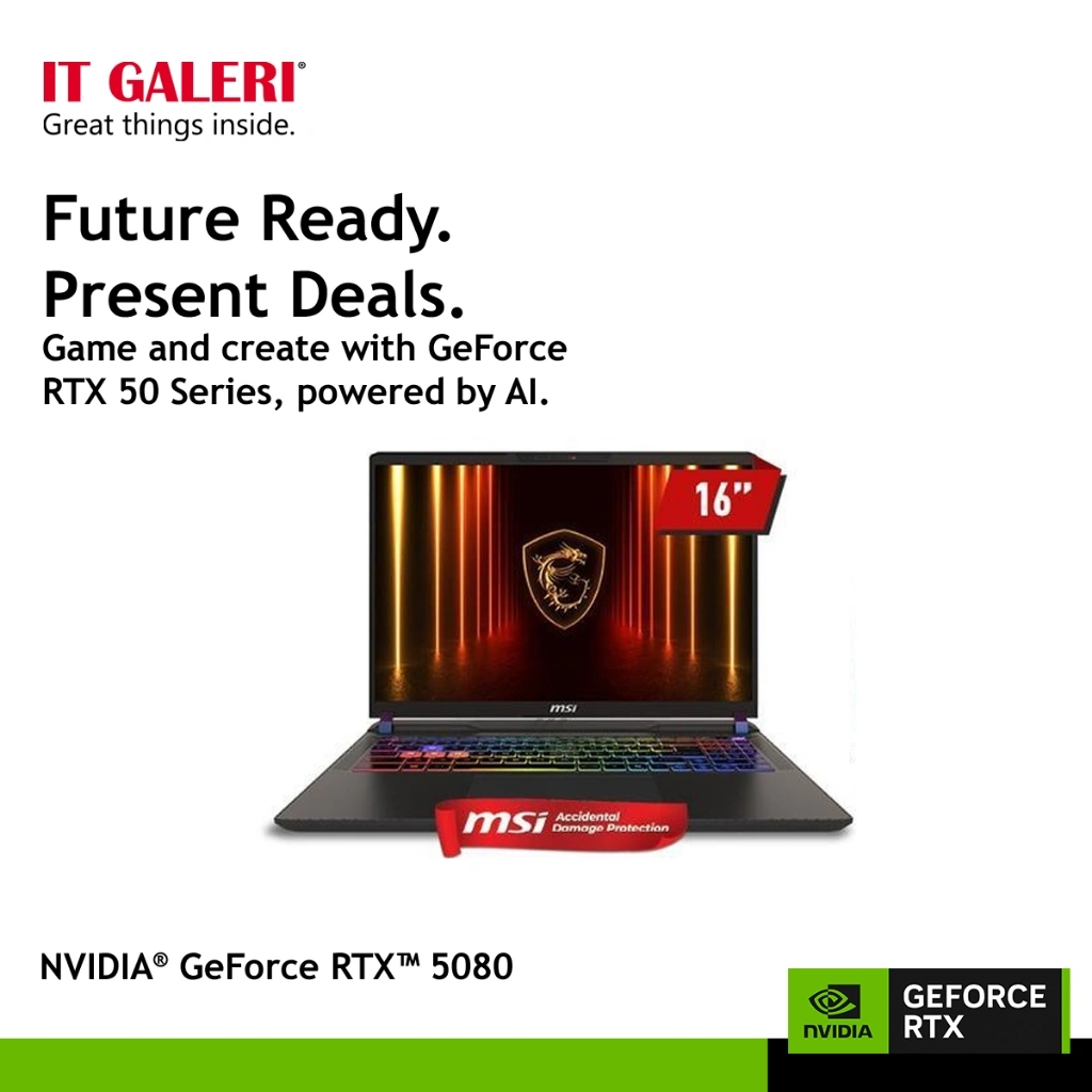 Laptop MSI Vector 16 HX AI A2XWIG GeForce RTX™ 5080 - Ultra 9-275HX/16GB/1TB SSD/16 QHD+ IPS 240Hz/Win 11 Home+OHM 2024/Cosmos Gray/ 9S7-15M352-043