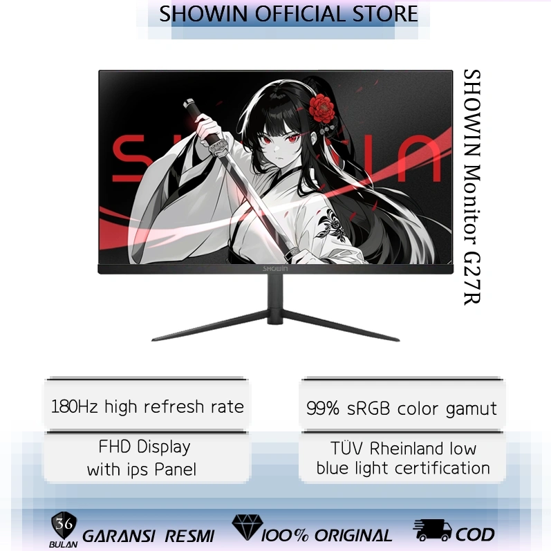 Showin Monitor 27Inch Panel IPS HDMI / VGA Garansi 3 Tahun 180Hz monitor gaming 1080P 1ms PS3/PS4 DP USB