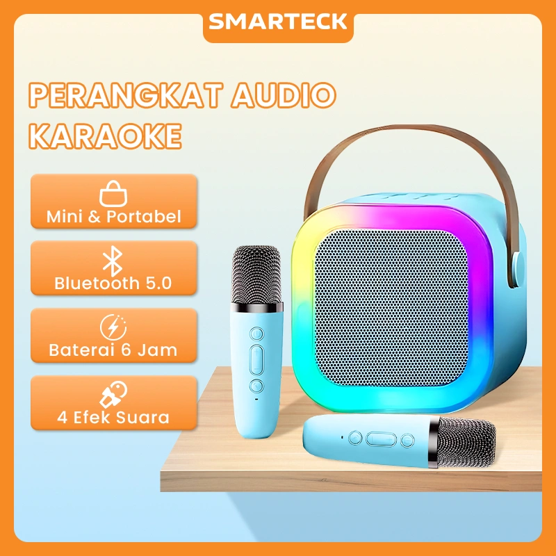Smarteck Karaoke Bluetooth Speaker SK02 Mini Portable Speaker with MIC Full Bass Wireless ktv Cute Wireless Lucu Portabel Luar Ruangan Speaker Nirkabel