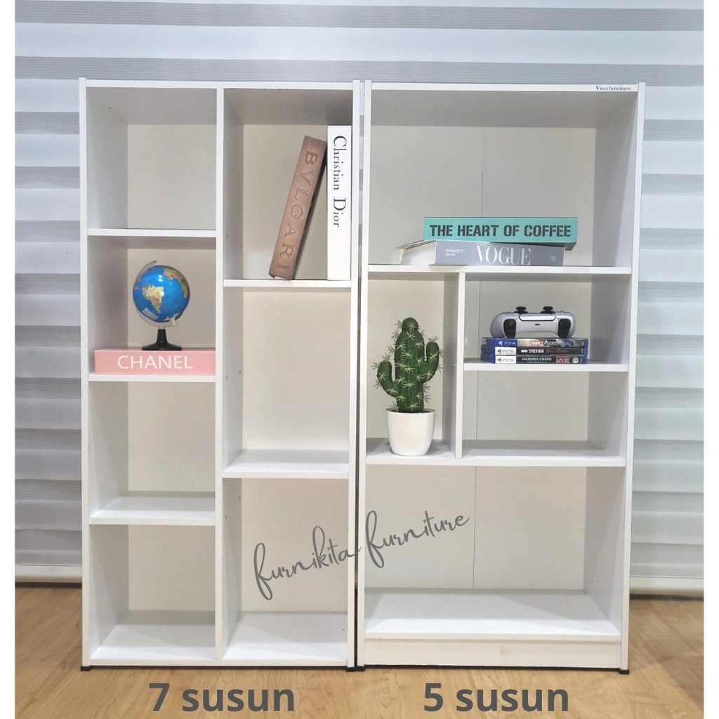 RAK SERBAGUNA BUKU KAYU SUSUN 7 DAN SUSUN 5 MINIMALIS / ORGANIZER MAINAN / RAK PAJANGAN