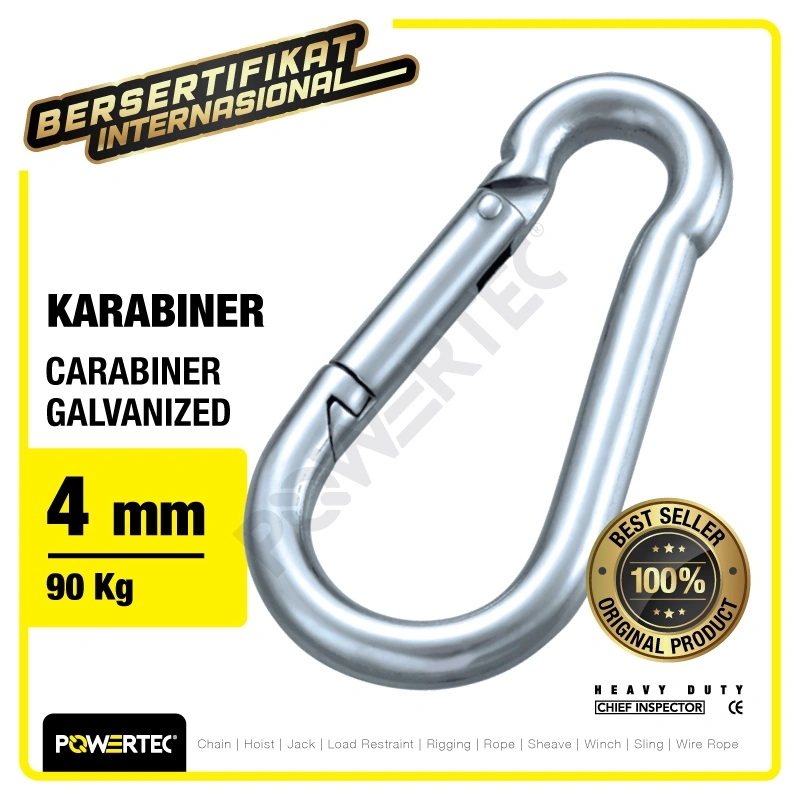 POWERTEC Carabiner / Karabiner Galvanized - 4mm