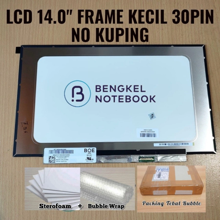 LCD LED 14.0 Slim HP 14-CF 14s-CF 14s-DK NT140WHM-N43 1366X768 LED LCD 14.0 Slim 30 Pin Small Frame NT140WHM-N44 V8.0 Non Kuping Packing Kayu