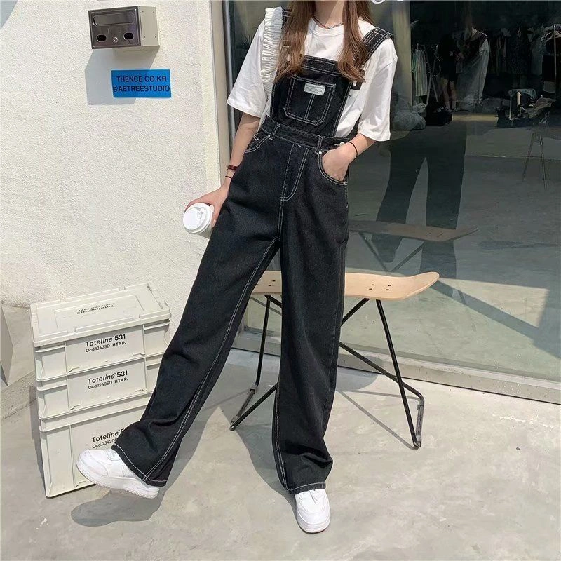 Gadis Celana Strap Denim Hitam