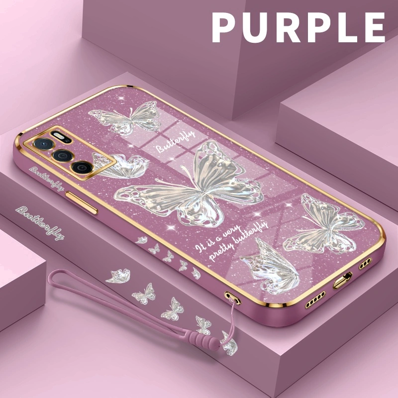 Casing For Oppo A16 A18 A17 A15 A15s A12 A12s For Oppo A12e A16s A16e A16K A2x OPOP For OppoA16 For OppoA17 For OppoA18 For OppoA15 OP Case HP Softcase Kesing Lucu Cesing Phone Cassing Soft Kupu-kupu Kristal Fantasi Aesthetic Sofcase Cashing Kasing