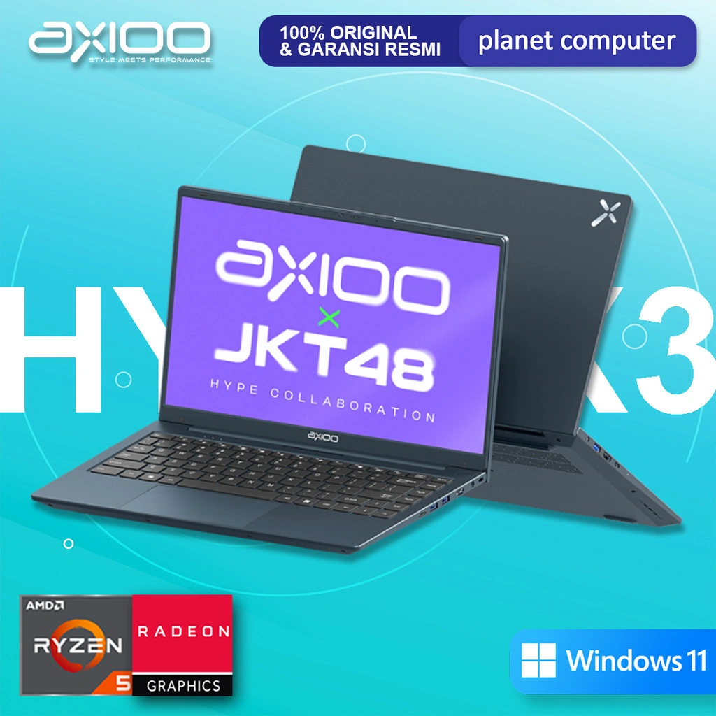 AXIOO HYPE 5 AMD X3 Ryzen 5-3500 8GB 256GB 14" FHD IPS Resmi ORiginal