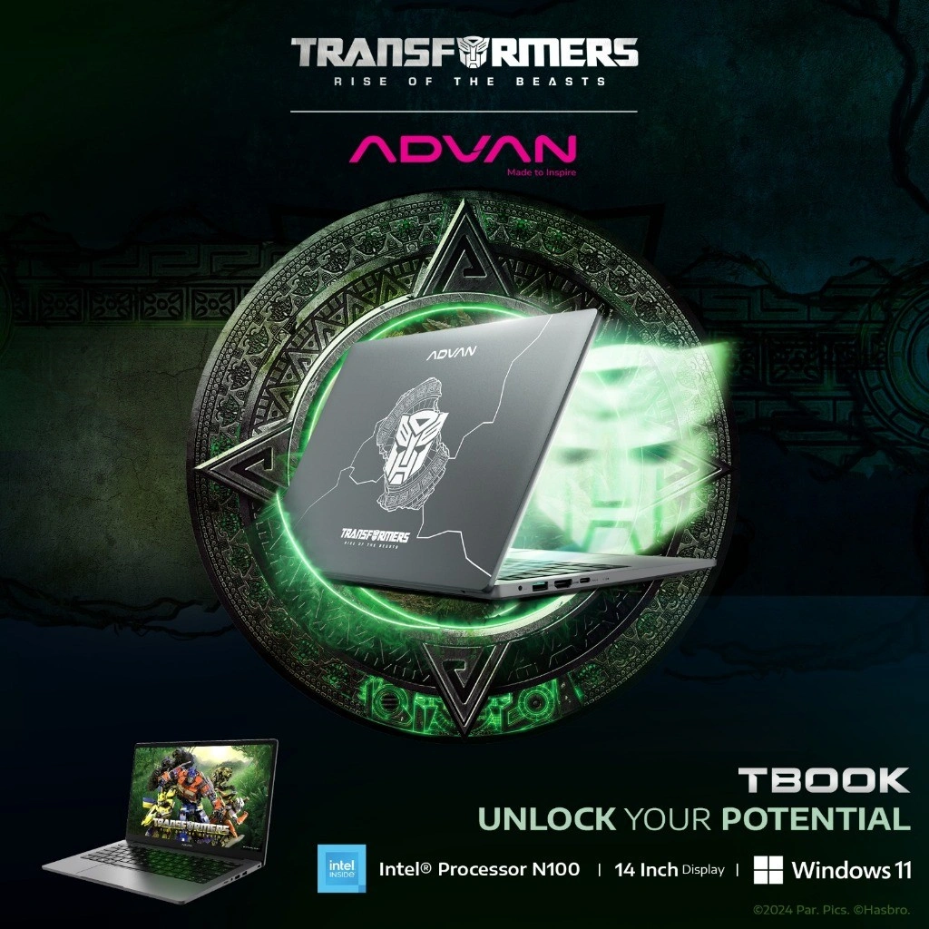 ADVAN Laptop TBook X Transformer | Tbook Intel Celeron N100 | 4Gb/128GB Upgradable | 14" HD Free | Windows 11 | Garansi Resmi 1 Tahun