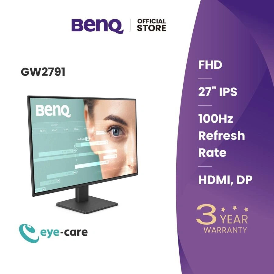 Monitor LED BenQ GW2791 | 27" 1080P FHD 100Hz IPS 5ms 99% sRGB Eye-Care Monitor