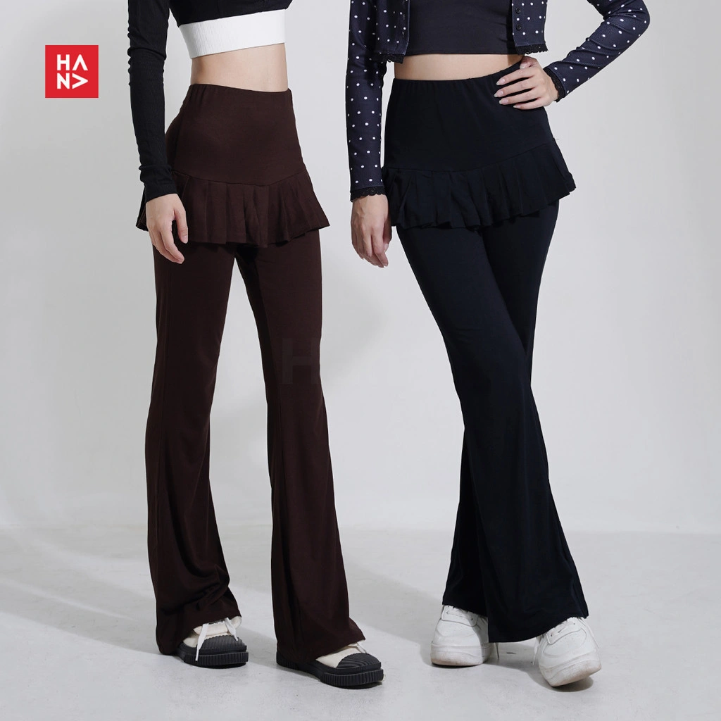 Hana Fashion - Moli Long Pants/Layered Pants with Mini Skirt/Celana Rok Layer Wanita Celana Rok Wanita - LP314
