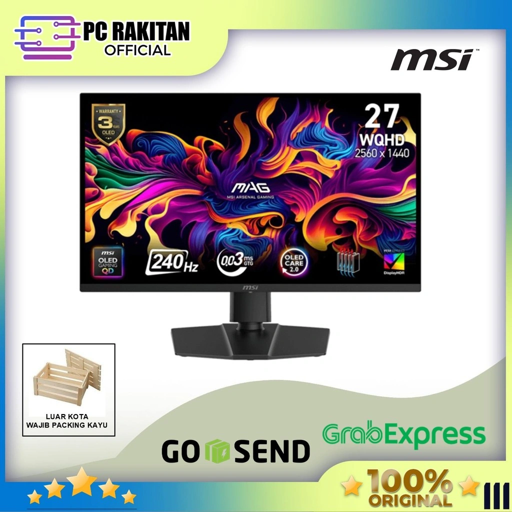 MSI MONITOR GAMING MAG 273QP QD-OLED X24 / MAG273QP 27 INCH WQHD 2K 1440P 0.03MS 240HZ HDR 3Y