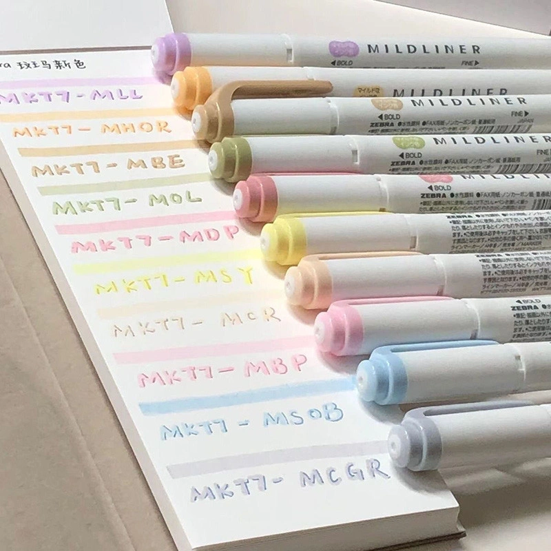 Highlighter Pen Double-Sided Stabilo Warna Warni 1set Spidol Lucu Aesthetic Pastel Highliter Pens Marker Penanda Warna Warni Stationery Alat Tulis