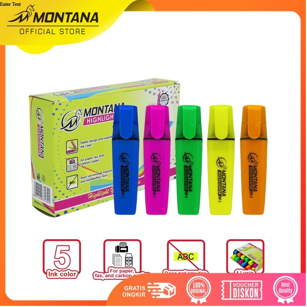 MONTANA Highlighter Stabilo 12 Pcs Color Marker Penanda Berwarna SH-1