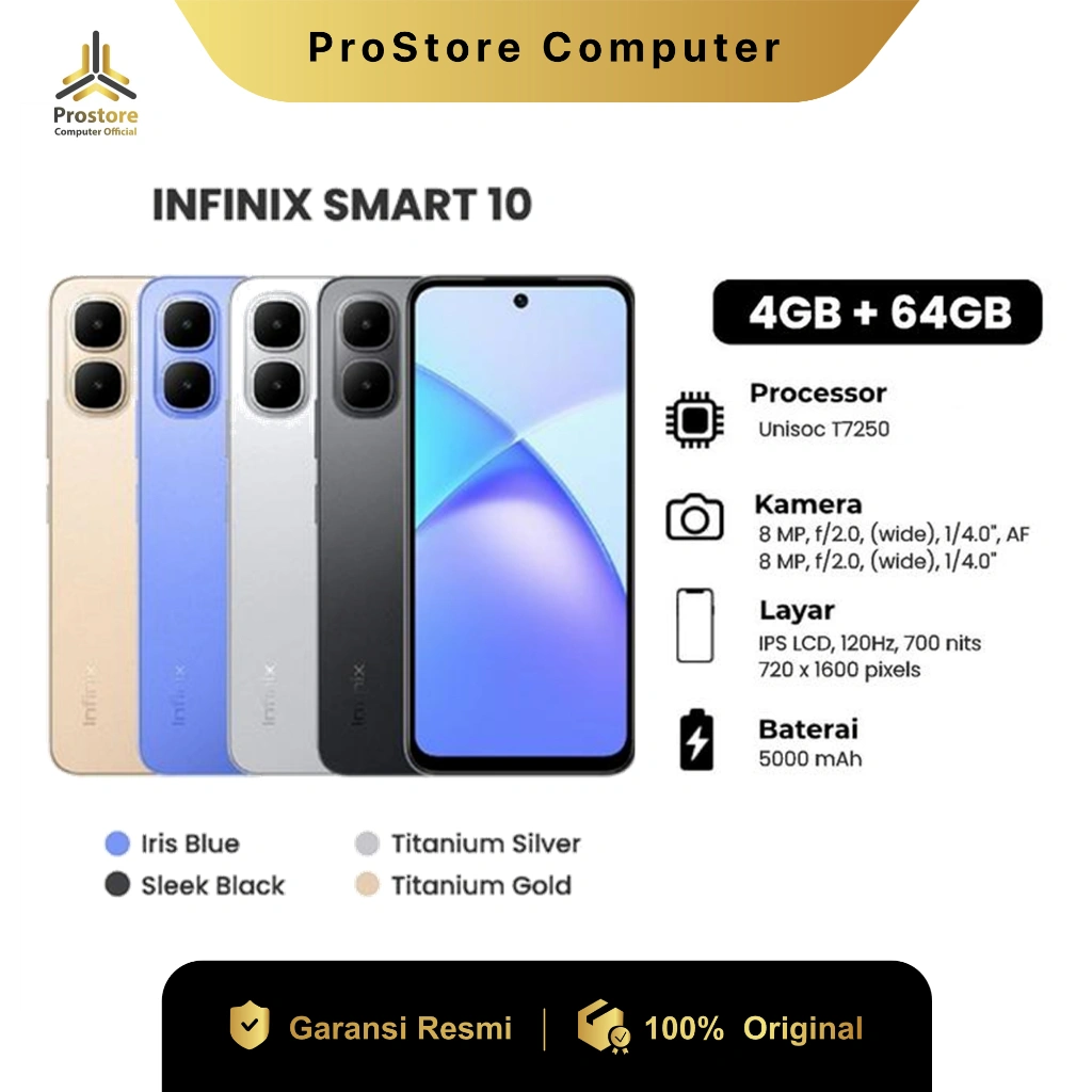 INFINIX SMART 10 | SMART 9 4/128GB 4/64GB - ORIGINAL GARANSI RESMI