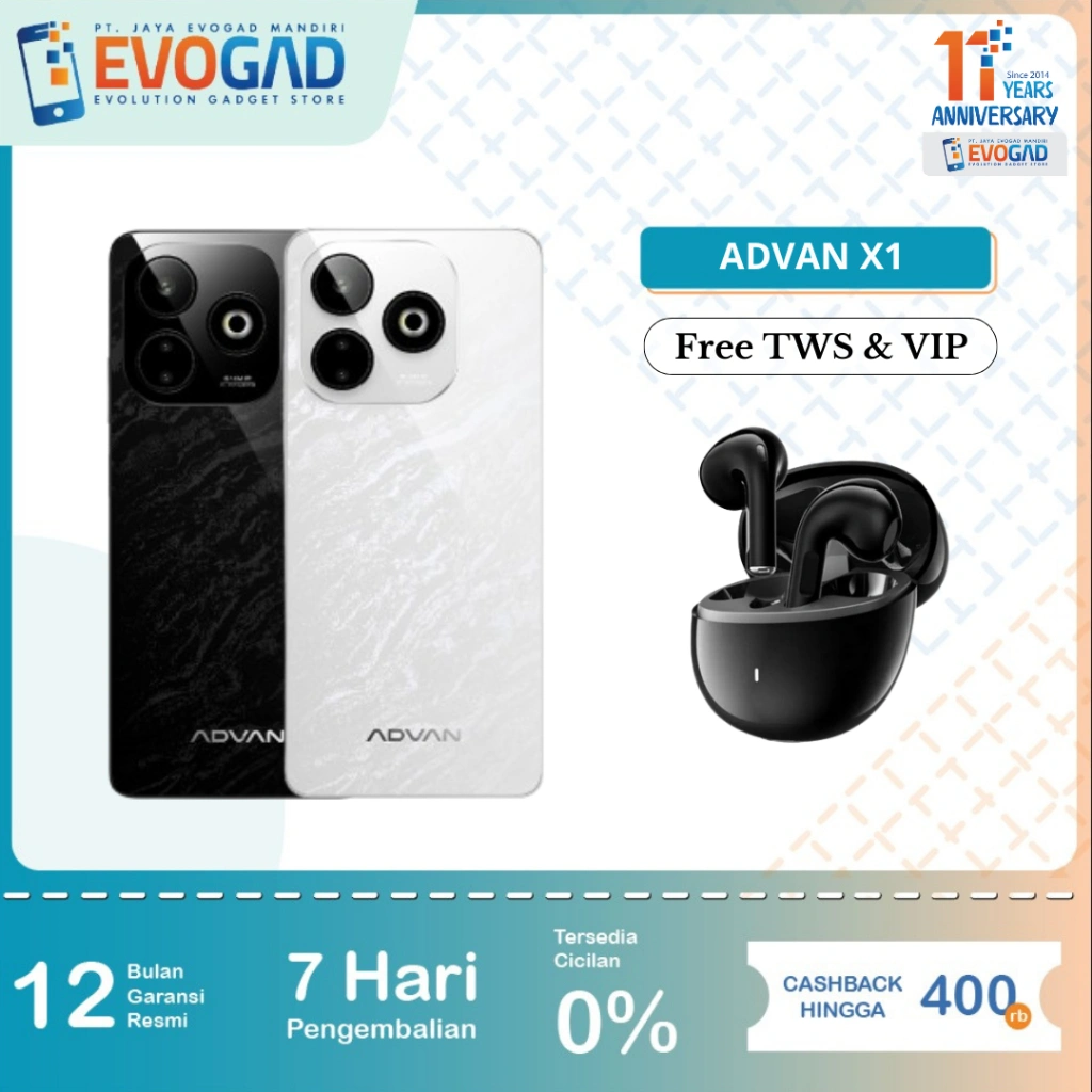 Advan Gaming Smartphone X1 8/128GB, Mediatek Helio G100, 6.78" 120Hz FHD+ | 64MP Sony IMX782 | Garansi Resmi Advan Indonesia  1 Tahun