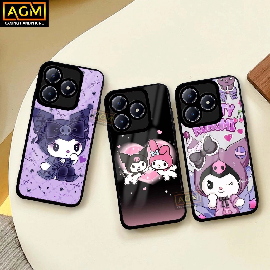 Case Untuk Realme C61 C63 C65 C67 C55 C53 C51 C75 C75X C71 All Type Smartphone [Motif Kuromi] - AGM Case softcase glass kesing handphone Realme C61 paling laris - Kesing hp murah - casing Realme C63 Untuk pria dan wanita - TOP CASE BISA COD