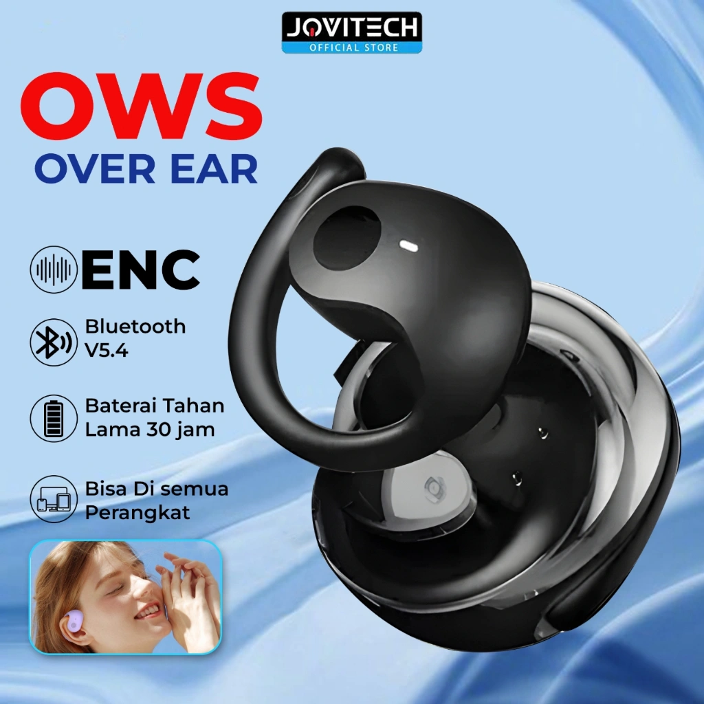 (CUCI GUDANG TWS)Jovitech EP22 OWS Headset TWS Bluetooth 5.4 Headset Sport Noise Reduction HiFi Stereo HD Call With Microphone OWS Headphone Sport bluetooth Headset Earphone Untuk Android /ios/Windows