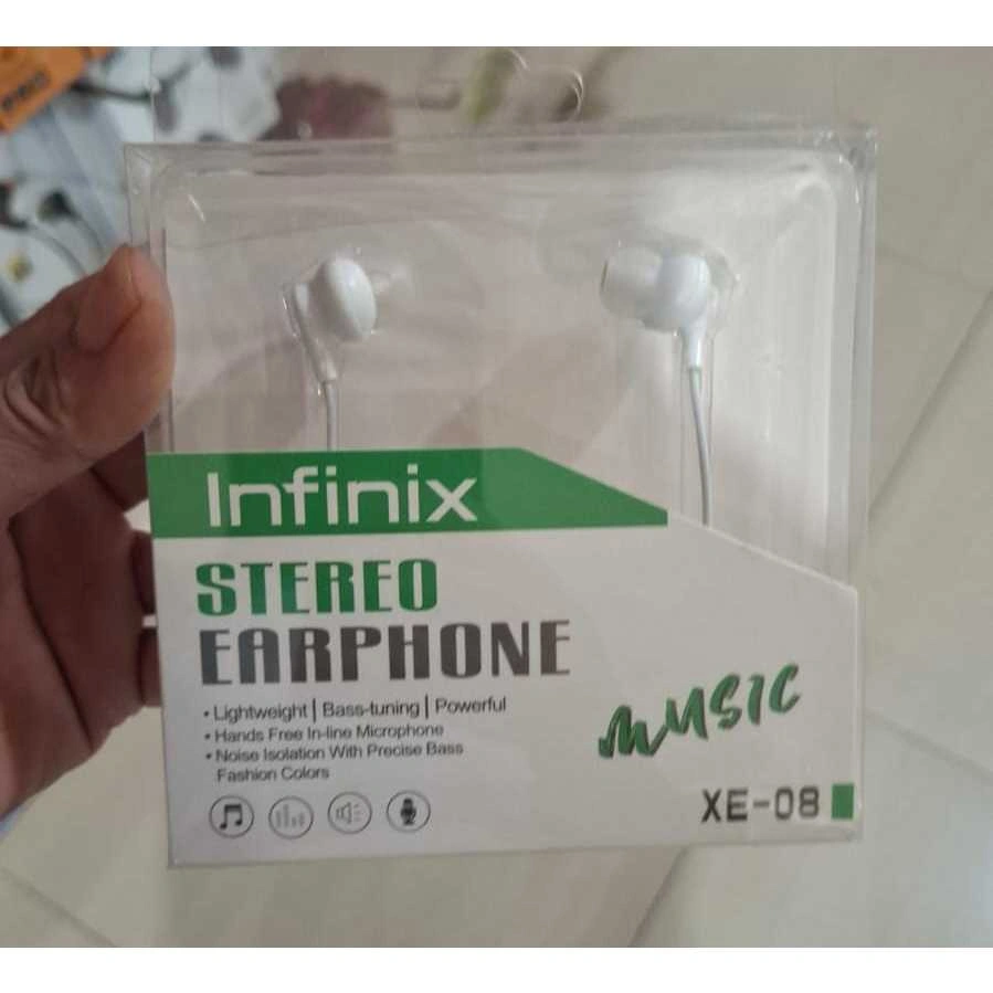 Handsfree Earphone Infinix XE - 06 XE-08 Original Stereo Earphone