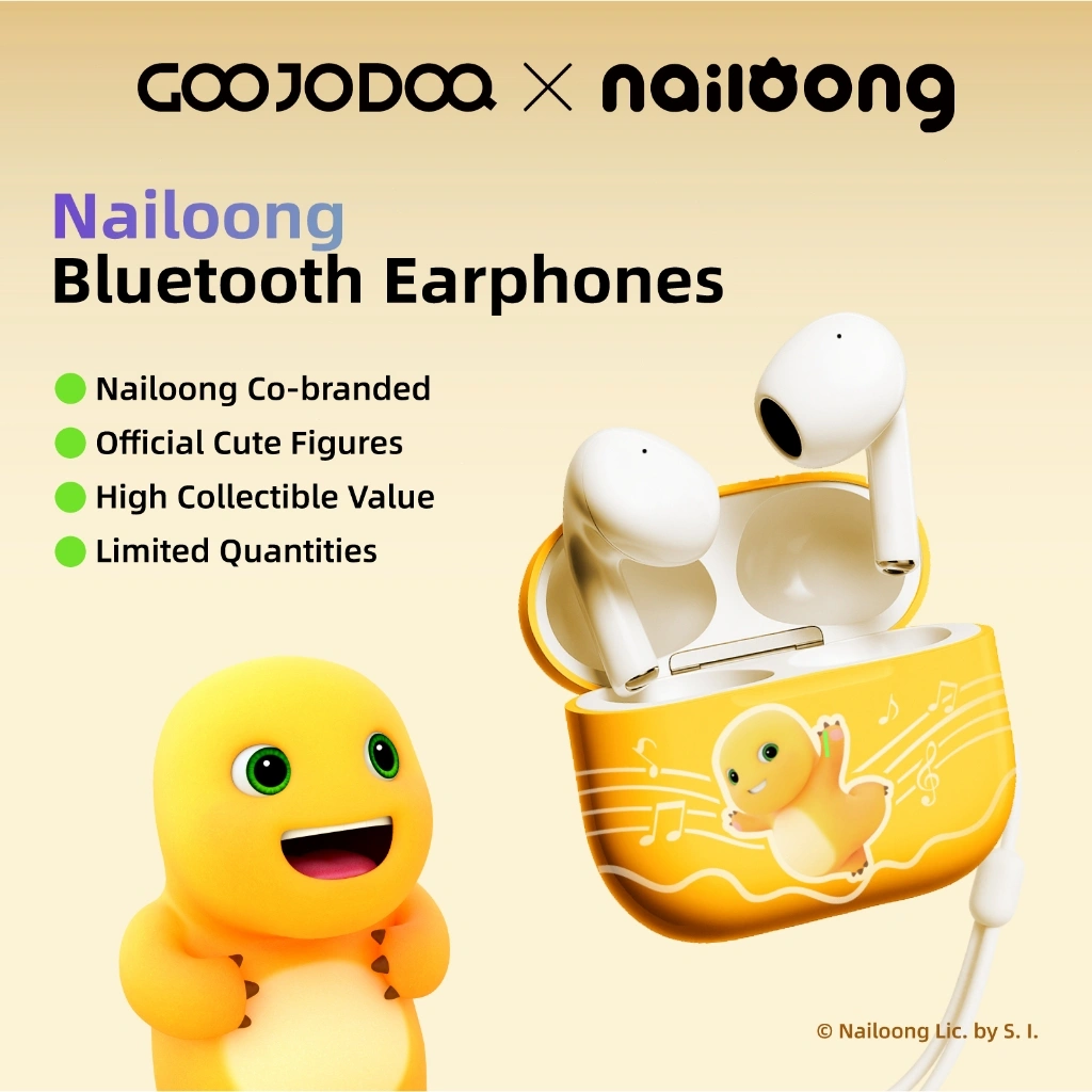 Goojodoq × nailoong persendian J201 Earphone bluetooth TWS-A6 pro Earphone Nirkabel Headset Bluetooth 5.3 earphones BT Handset Bluetooth