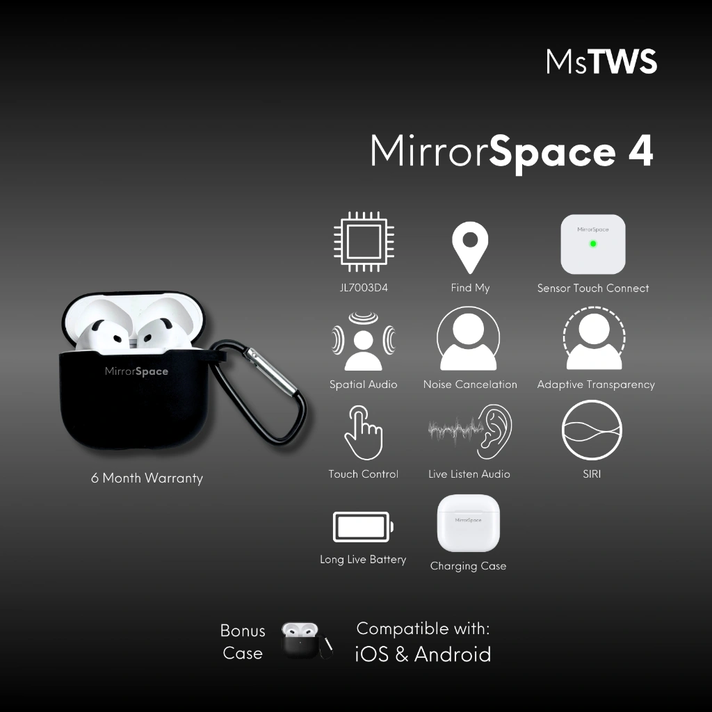 Ms Tws - MirrorSpace 4 Active Noise Cancel TWS Bluetooth