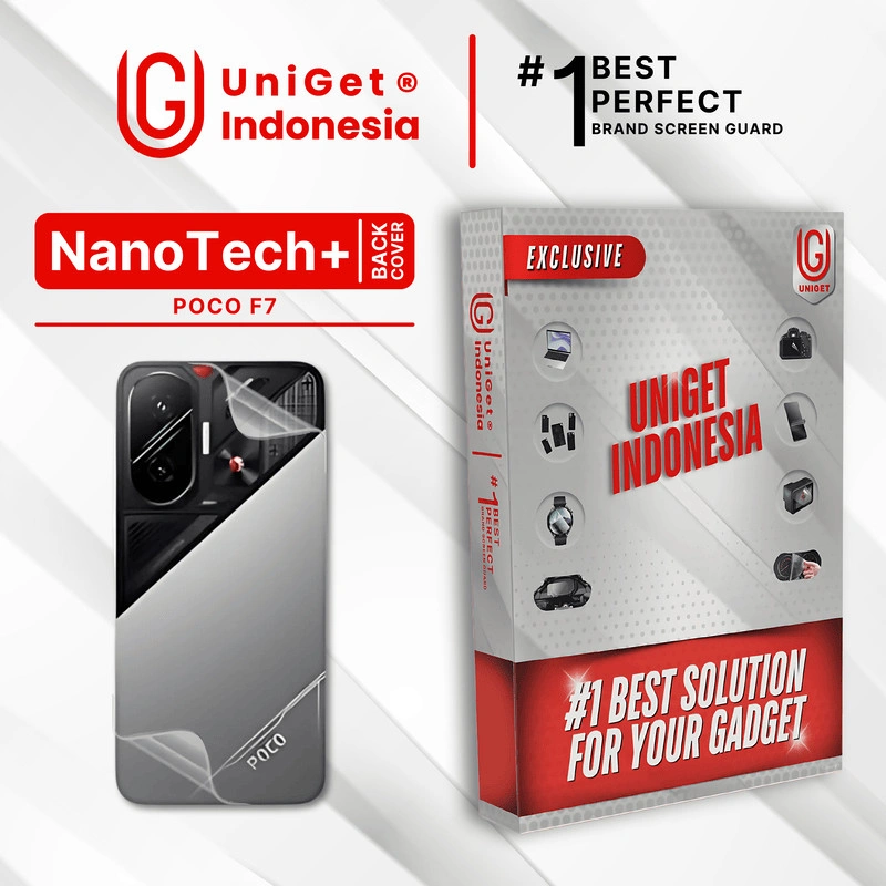 UniGet EPU BIO GENESIS Hydrogel for Xiaomi POCO F7 / Back Cover Guard (Nanotech+ 100% Recycle) Premium Hidrogel Anti-Scratch Protector Tempered Gorilla Glass 5 6 7 Anti Gores Full Cover Smart Phone Watch Handphone Gadget Tab Laptop Kamera
