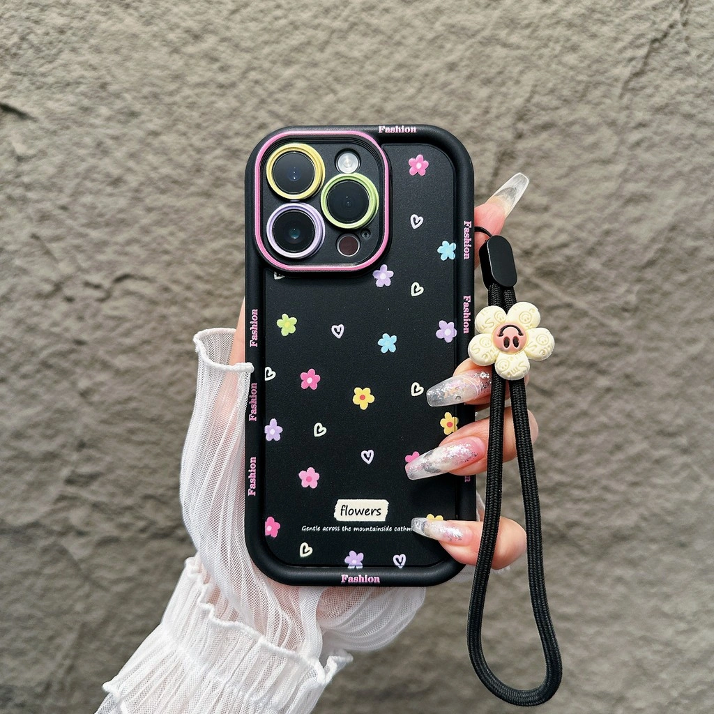 CasingLucky TPU Silicone Untuk INFINIX HOT 8 9 9Play 12Play 20 20Play 20I 30 30Play 30I X657 SMART 6Plus 7 Note 12PRO 12TURBO 30 30PRO TECNO SPARK 10 CAMON 20 PRO Case Aesthetics Lucu Bunga