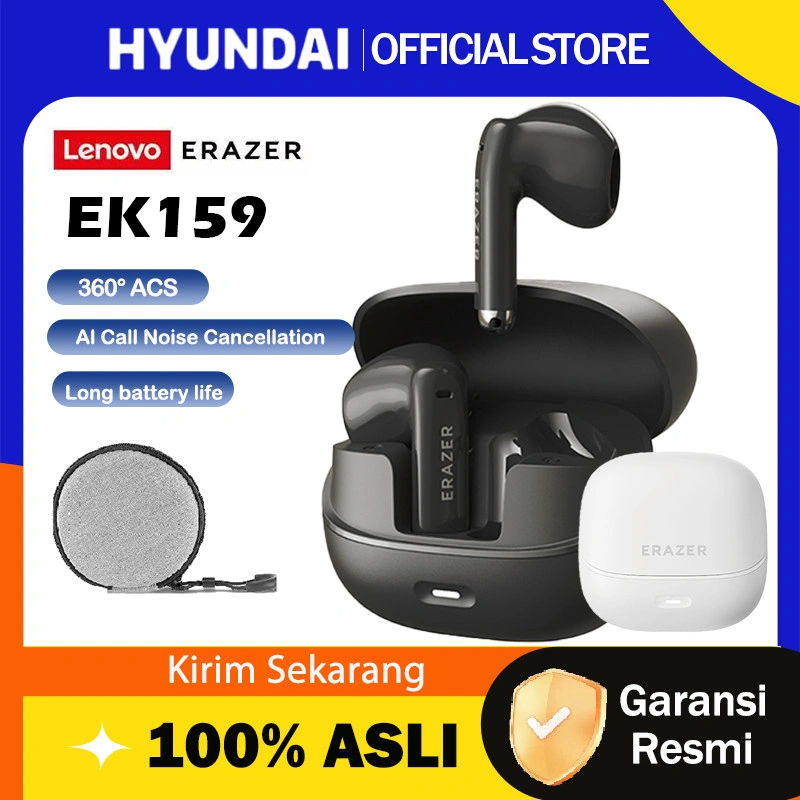 Lenovo ERAZER EK159 ENC True Wireless Bluetooth Mini Earbuds Earphone TWS 360° Sound Stereo