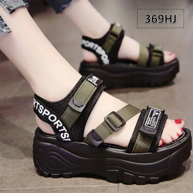 Bunga Sandal Platform Wanita Sol 4cm Triple Strap Fashion Sporty | Size 36-40 (369)