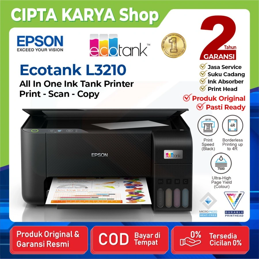 Epson L3210 & L3211 All in One Ink Tank Printer