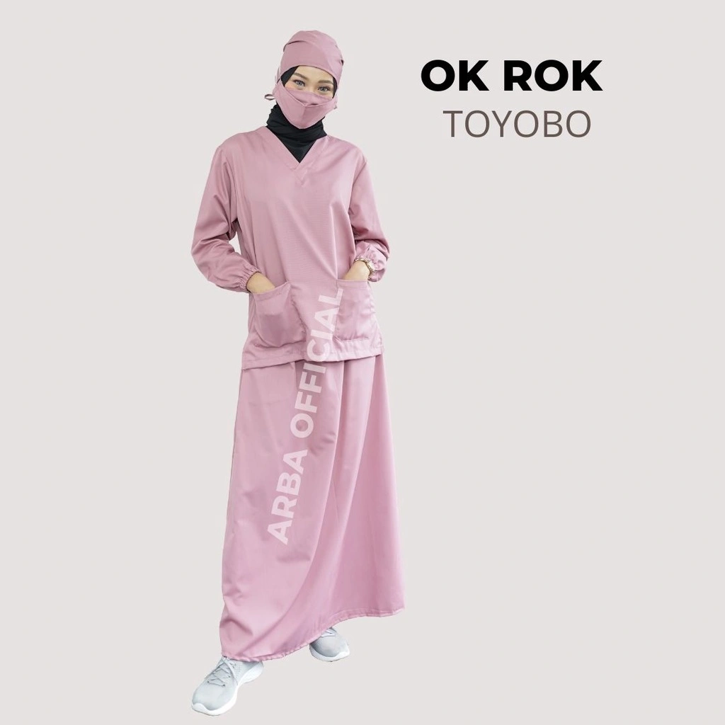 Baju OK OKA ROK toyobo dokter jaga perawat petugas medis lengan PANJANG KARET ukuran S M L XL XXL