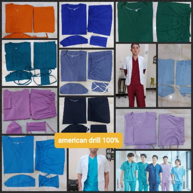 baju jaga / baju oka / baju ok lengan panjang perawat / dokter