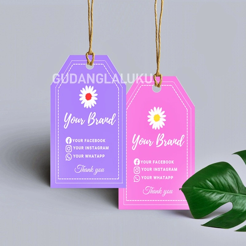 100 pcs termurah hangtag custom hang tag-label baju custom