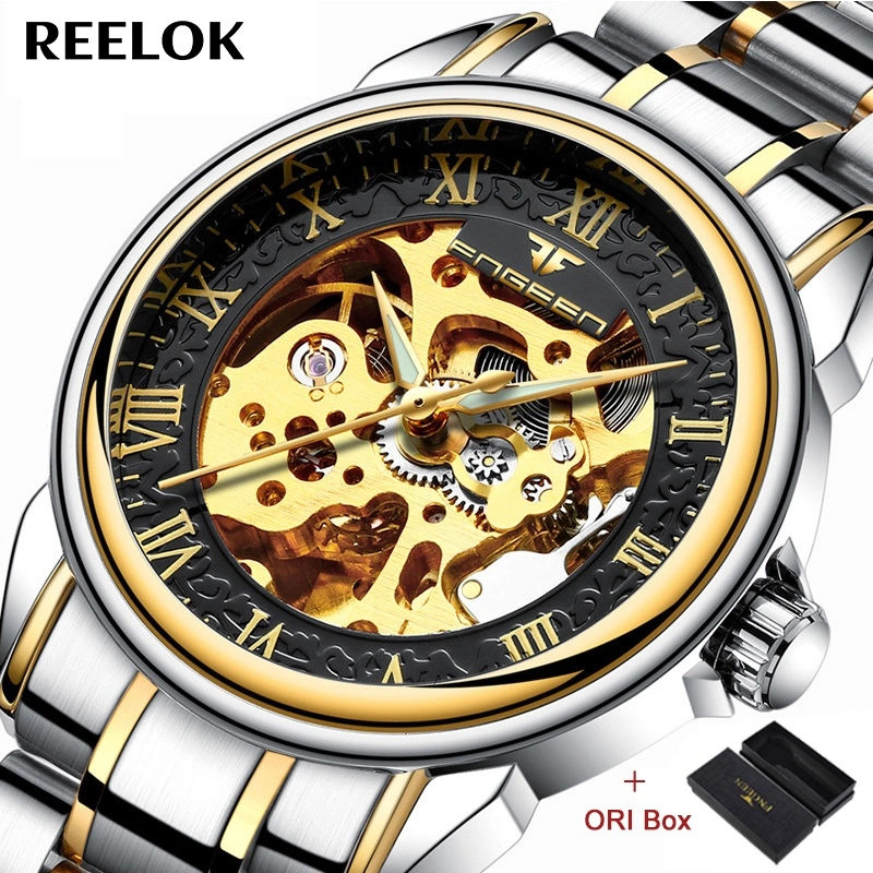 FNGEEN 8866 Mekanik Otomatis Jam Tangan Pria Luxury Stainless Steel Original Anti Air Automatic Watch + Kotak Gratis