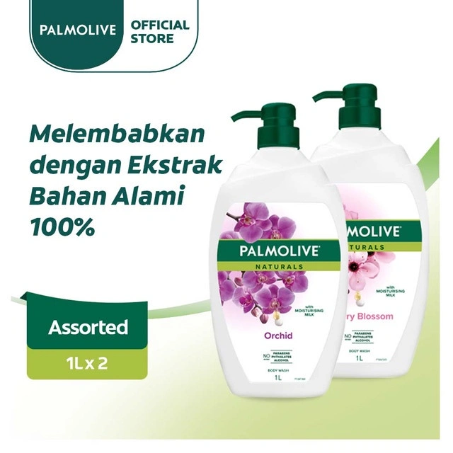 Palmolive Naturals Shower Gel Orchid 1L + Cherry Blossom 1L